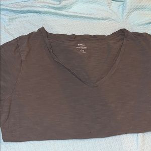 Gray V-neck T-shirt